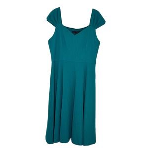 DRESSTELLS Women Vintage Sweetheart Flare Stretch Cap Sleeve Dress Sz XL NEW